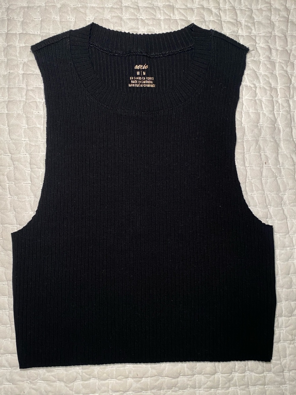 Aerie Black Ribbed Sleeveless Tank